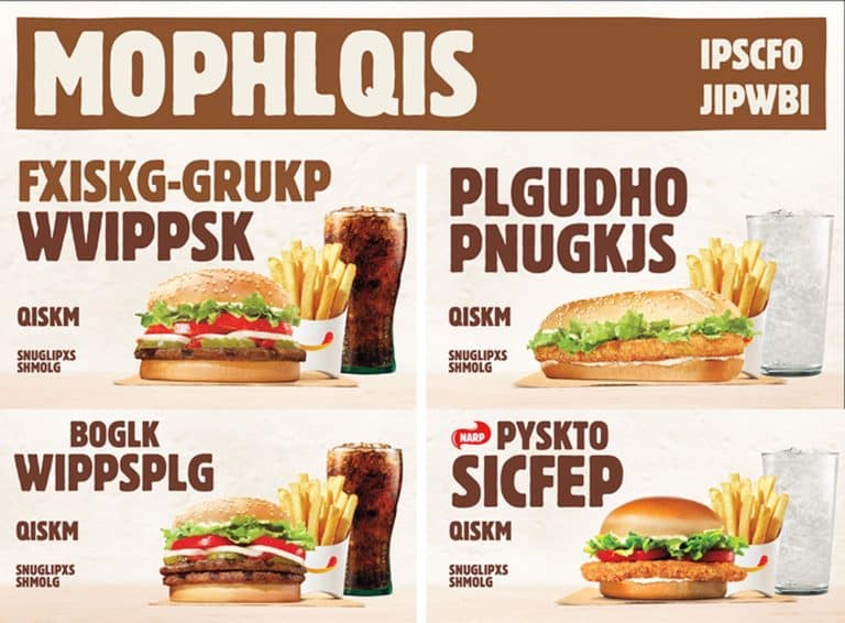 Burger King : des menus illisibles pour faire une campagne contre illettrisme