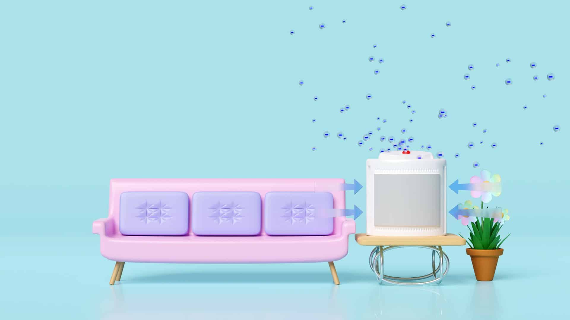 Un purificateur d&rsquo;air avec de la mousse vivante