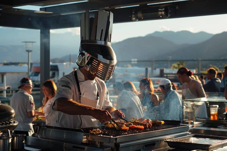 Le chapeau-grill : une surprenante invention qui compense le manque de personnel en cuisine