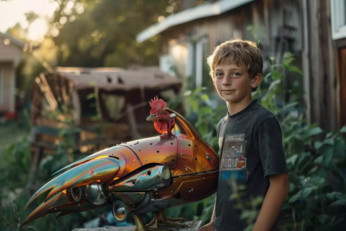 Un jeune génie de 12 ans crée un robot pour nourrir les poules : découvrez l'histoire incroyable derrière cette invention