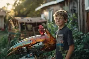 Un jeune génie de 12 ans crée un robot pour nourrir les poules : découvrez l'histoire incroyable derrière cette invention