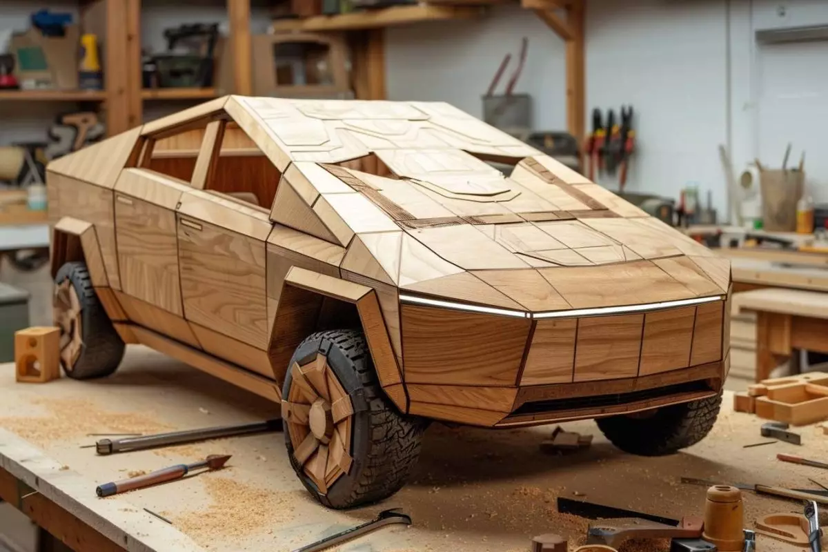 Cette réplique en bois du Tesla Cybertruck éblouit Elon Musk et ses fans