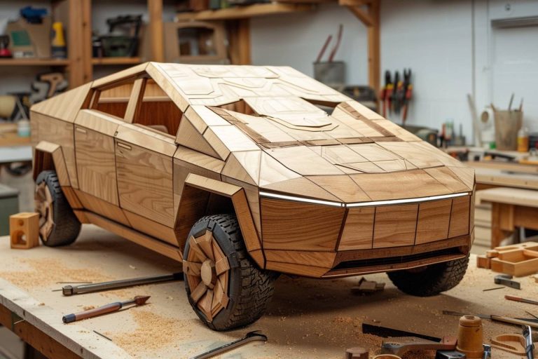 Il fabrique un Tesla Cybertruck en bois et provoque cette réaction totalement inattendue d&rsquo;Elon Musk