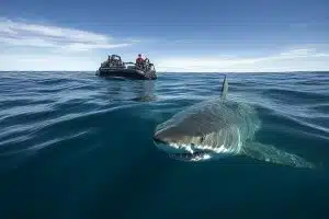 Quand une simple balise satellite d’un requin géant est retrouvée dans le ventre d’une créature encore plus grande…
