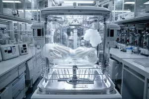 une machine futuriste pour laver et sécher les humains en un temps record de 15 minutes.
