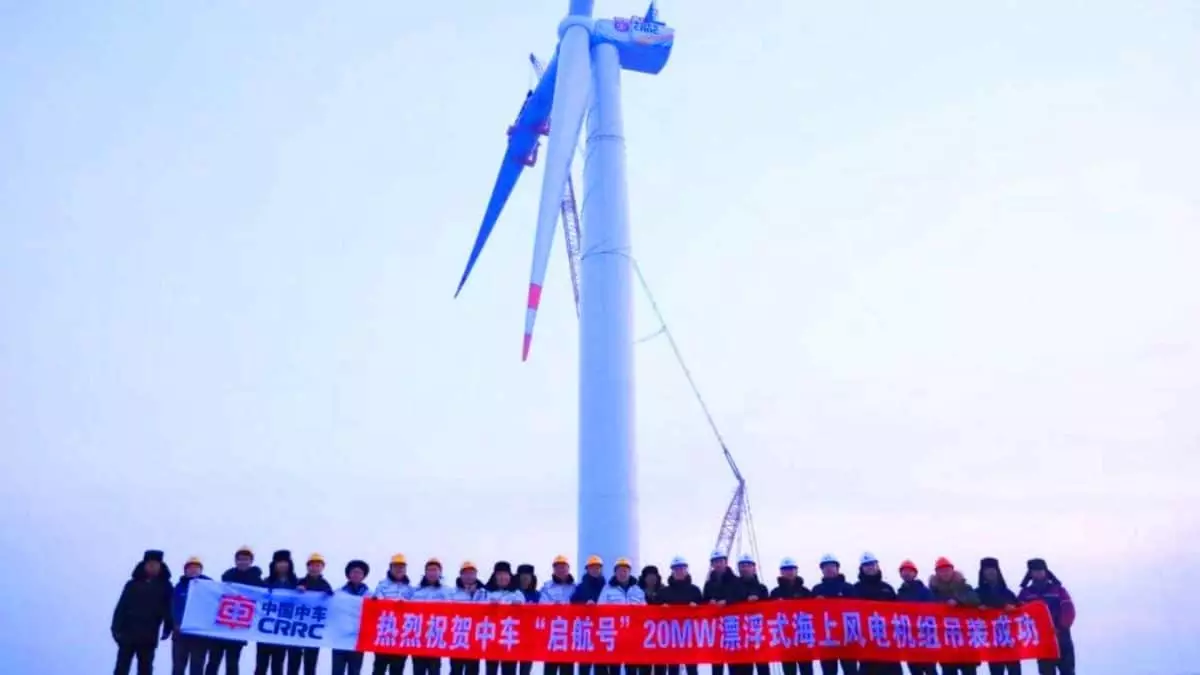 « La France est sous le choc » : la plus grande éolienne flottante au monde, « Qihang » et ses 20 MW, vient d’être testée par la Chine Ce géant des mers : une éolienne flottante de 20 MW, plus longue que 7 terrains de foot, défie la Chine et le monde