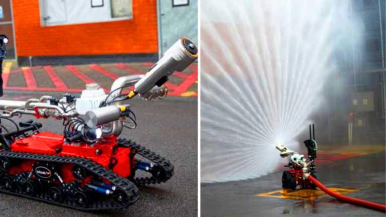 Ce robot anti-incendie britannique déverse un déluge de 2 000 litres d’eau par minute : une arme ultime contre les flammes