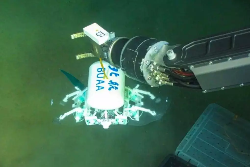 Des chercheurs de l'Université Beihang et leurs partenaires ont mis au point un robot miniature intégrant une technologie qui pourrait ouvrir la voie à une nouvelle génération de véhicules d'exploration sous-marine. Photo : Université Beihang