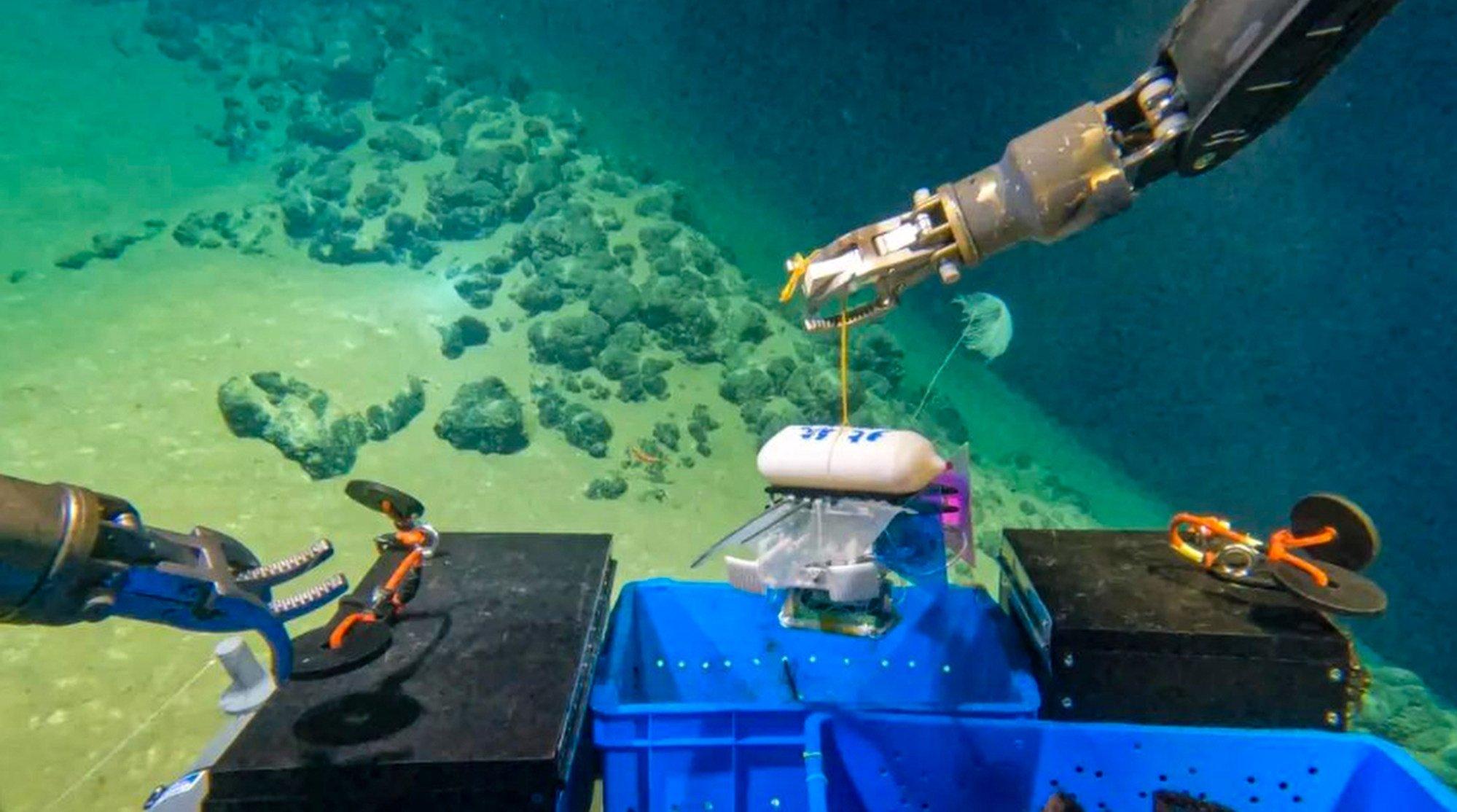 Le drone miniature conçu pour les profondeurs marines est envoyé explorer la fosse des Mariannes. Photo : Université Beihang