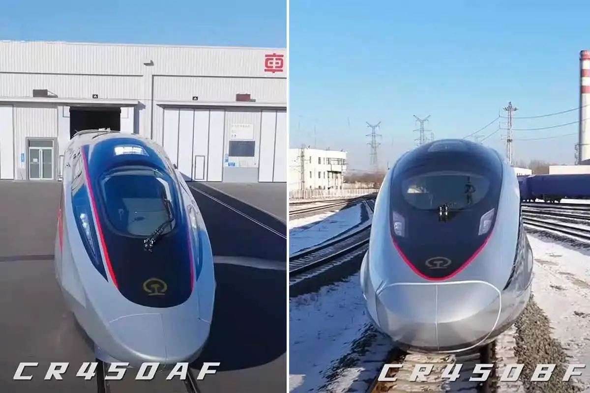 Les deux modèles de trains à grande vitesse nommés CR450AF et CR450BF.