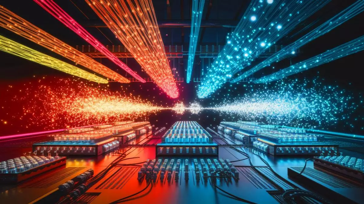 Illustration de qubits dans un système quantique, symbolisant la percée en communication sécurisée sur 254 kilomètres (création par IA, illustration non réaliste). Crédit : Ideogram.