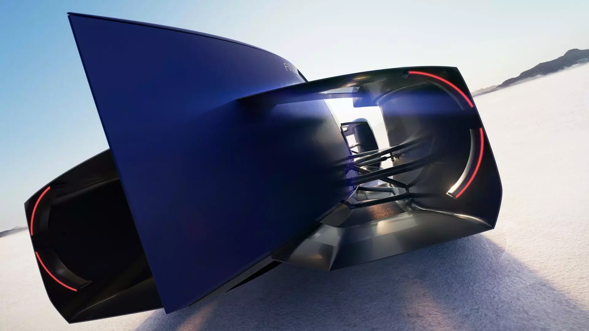 La carrosserie de la Renault Filante Record est réalisée en fibre de carbone, et certaines pièces sont fabriquées en impression 3D avec un alliage d'aluminium haute résistance nommé Scalmalloy.