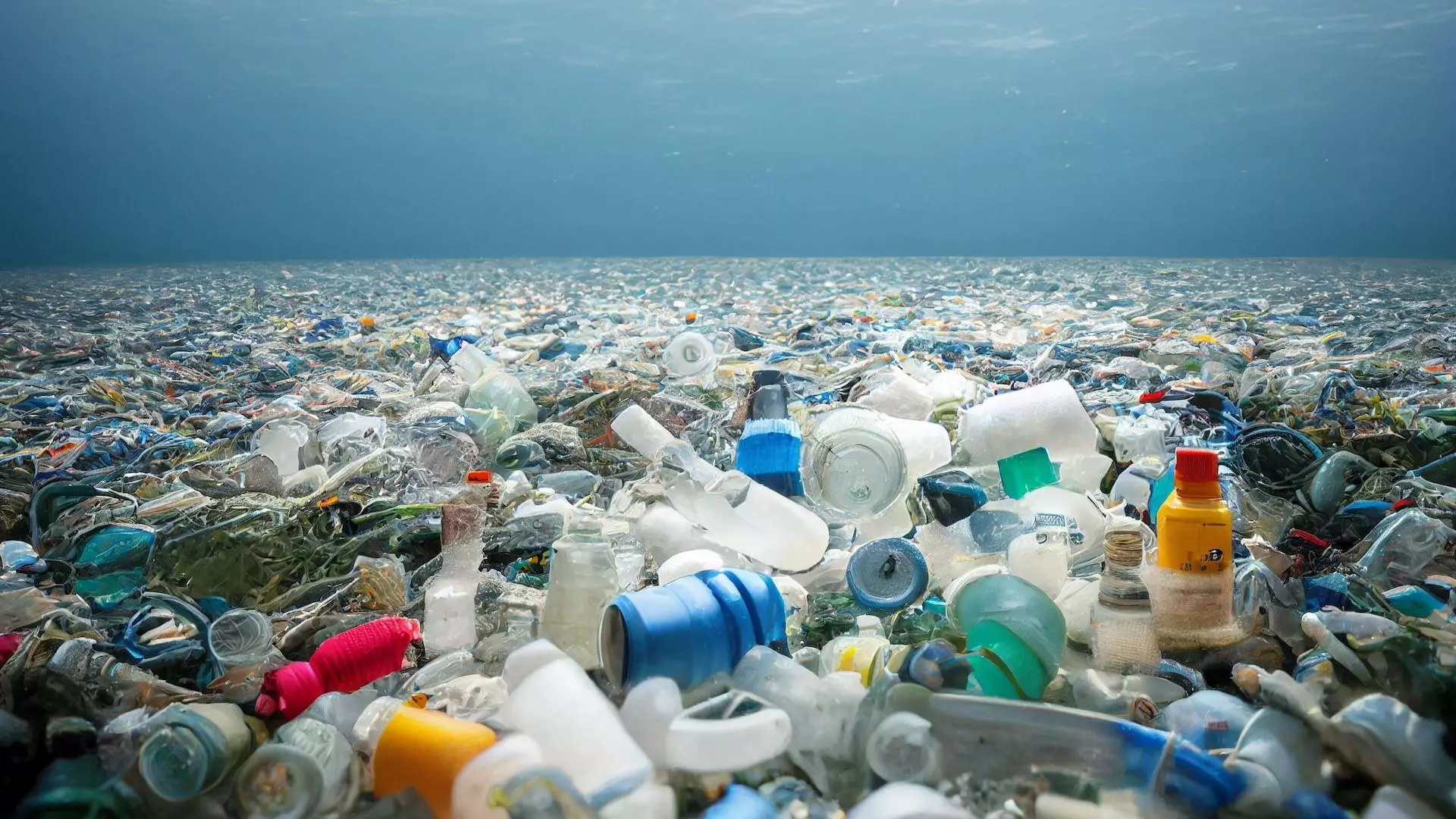 Déchets plastiques près de l'océan