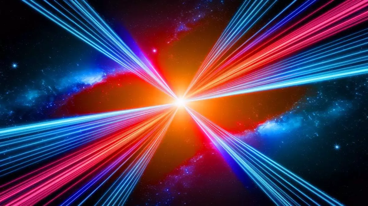 Illustration de l'accélération des rayons cosmiques par des ondes de choc dans l'univers (création par IA, illustration non réaliste). Crédit : Ideogram.