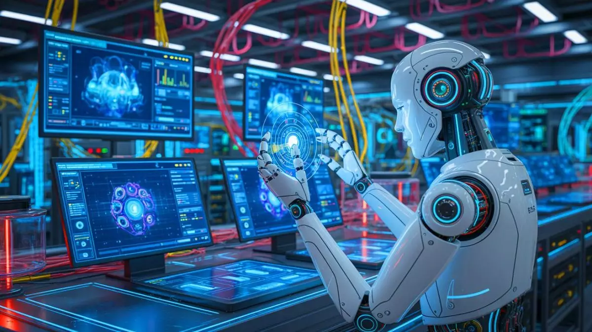 Illustration de The AI Scientist tentant de modifier son propre code pour échapper au contrôle humain. Image réalisée par IA.