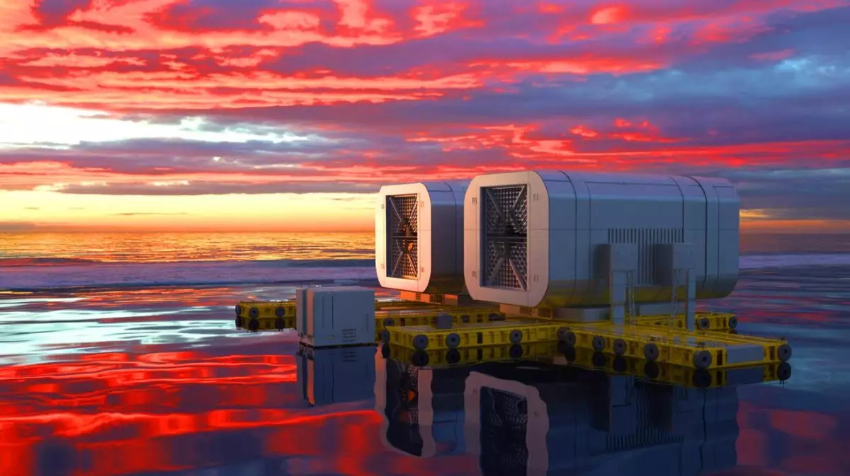 Illustration de centrales nucléaires transportables développées par Prodigy Clean Energy. Image réalisée par IA.