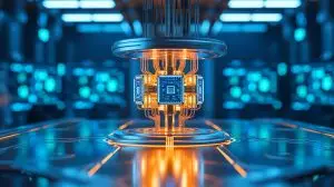 Illustration de l'impact potentiel des ordinateurs quantiques sur la cryptographie et la médecine. Image réalisée par IA.