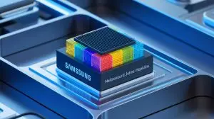 Illustration de la technologie de refroidissement thermoelectrique nanostructurée développée par Samsung et Johns Hopkins. Image réalisée par IA.