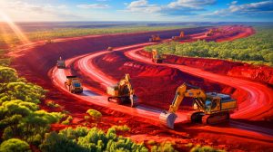 Illustration de la découverte d'un gisement colossal de fer en Australie occidentale. Image réalisée par IA.