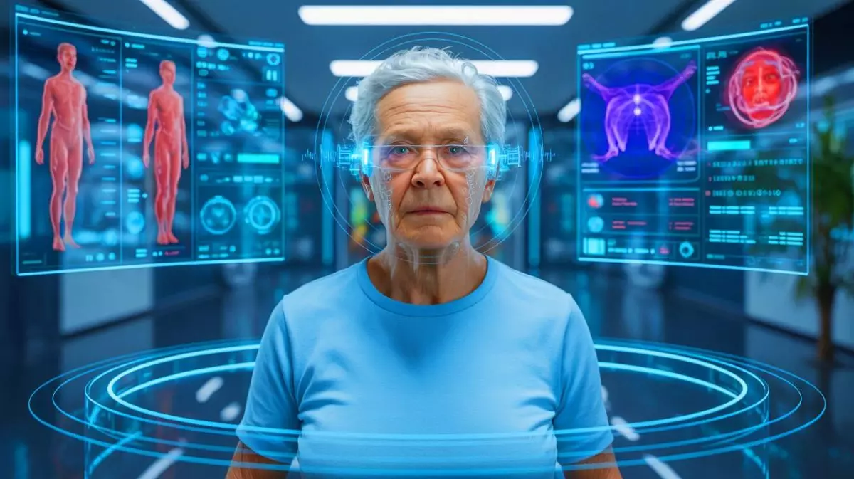 Illustration de l'impact potentiel de l'intelligence artificielle sur la longévité humaine. Image réalisée par IA.