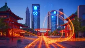 Illustration de la cryptographie quantique développée par la Chine pour sécuriser les communications. Image réalisée par IA.