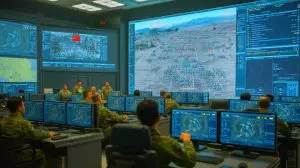 Illustration de la planification militaire avancée par intelligence artificielle en Chine. Image réalisée par IA.