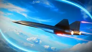 Illustration de l'avion hypersonique SR-72 Darkstar en vol (création par IA, non réaliste). Crédit : Ideogram