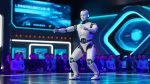 Illustration de Lenovo dévoilant son robot humanoïde LeXiang No.1. Image réalisée par IA.