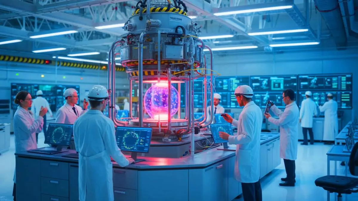 Illustration de la percée historique de General Fusion dans la production de neutrons pour l'énergie de fusion (création par IA, non réaliste). Crédit : Ideogram