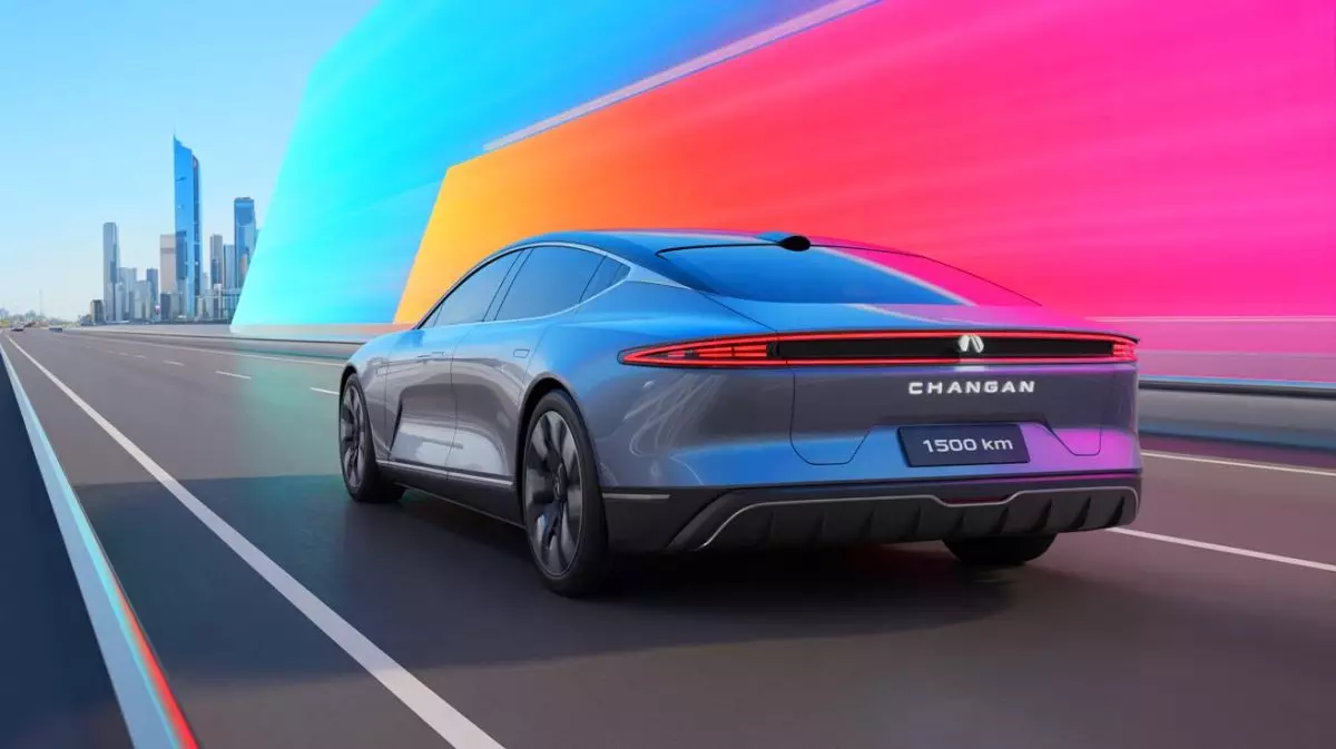 Illustration de la nouvelle voiture électrique chinoise avec une autonomie de 1500 km. Image réalisée par IA.