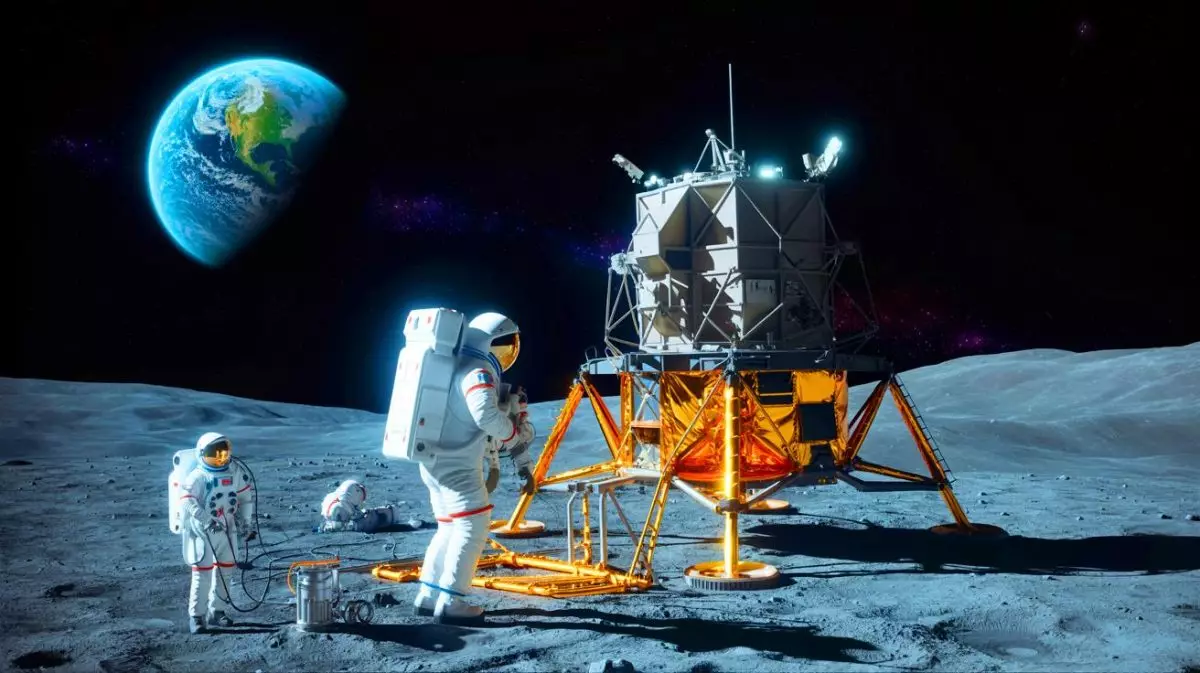 Illustration de la création d'un fuseau horaire lunaire par la NASA (création par IA, non réaliste). Crédit : Ideogram