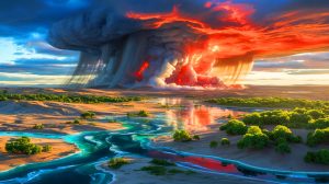 Illustration de la fin de la vie sur Terre dans un futur lointain. Image réalisée par IA.