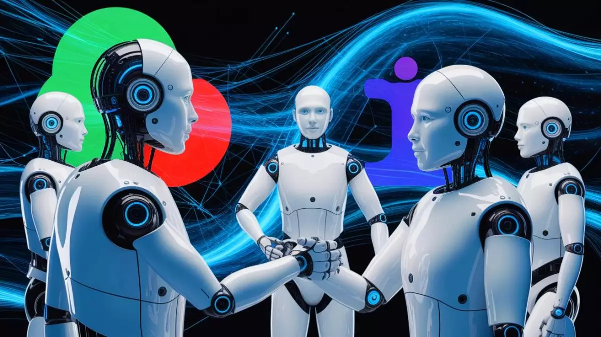 Illustration de modèles d'intelligence artificielle développant des normes sociales autonomes. Image réalisée par IA.
