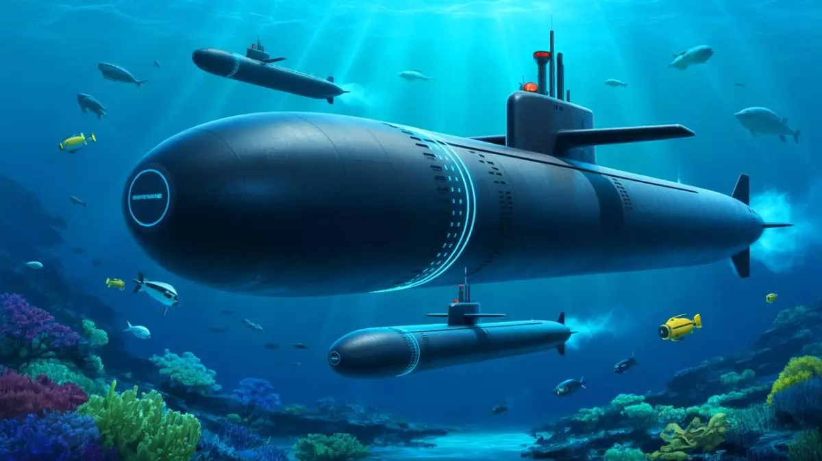 Illustration de la communication sous-marine innovante développée par des chercheurs chinois. Image réalisée par IA.
