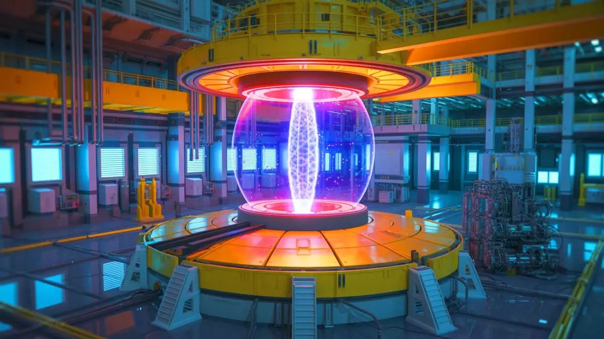 Illustration de la percée du tokamak WEST en France dans la fusion nucléaire. Image réalisée par IA.