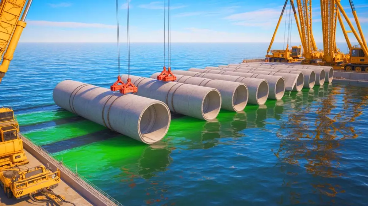 Illustration du tunnel Fehmarnbelt reliant le Danemark et l'Allemagne. Image réalisée par IA.