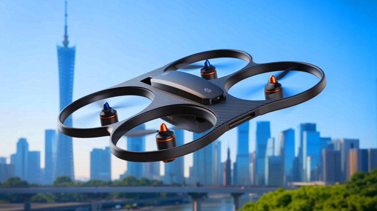 Illustration de Prowess, le microdrone chinois recordman de vitesse atteignant 340,78 km/h. Image réalisée par IA.