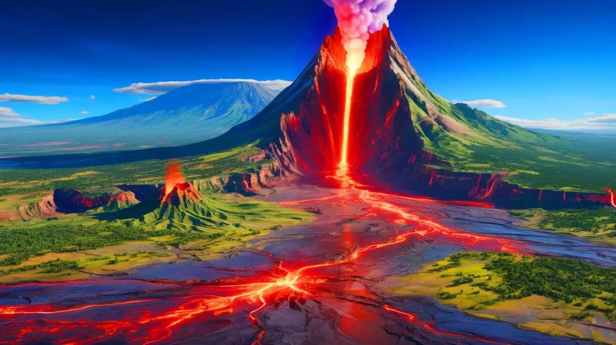 Illustration du système de Rift Est-africain et du superplume géologique sous-jacent. Image réalisée par IA.