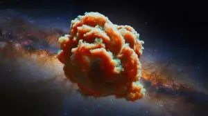 Illustration de la découverte d'un nuage moléculaire géant dans la Voie lactée (création par IA, non réaliste). Crédit : Ideogram