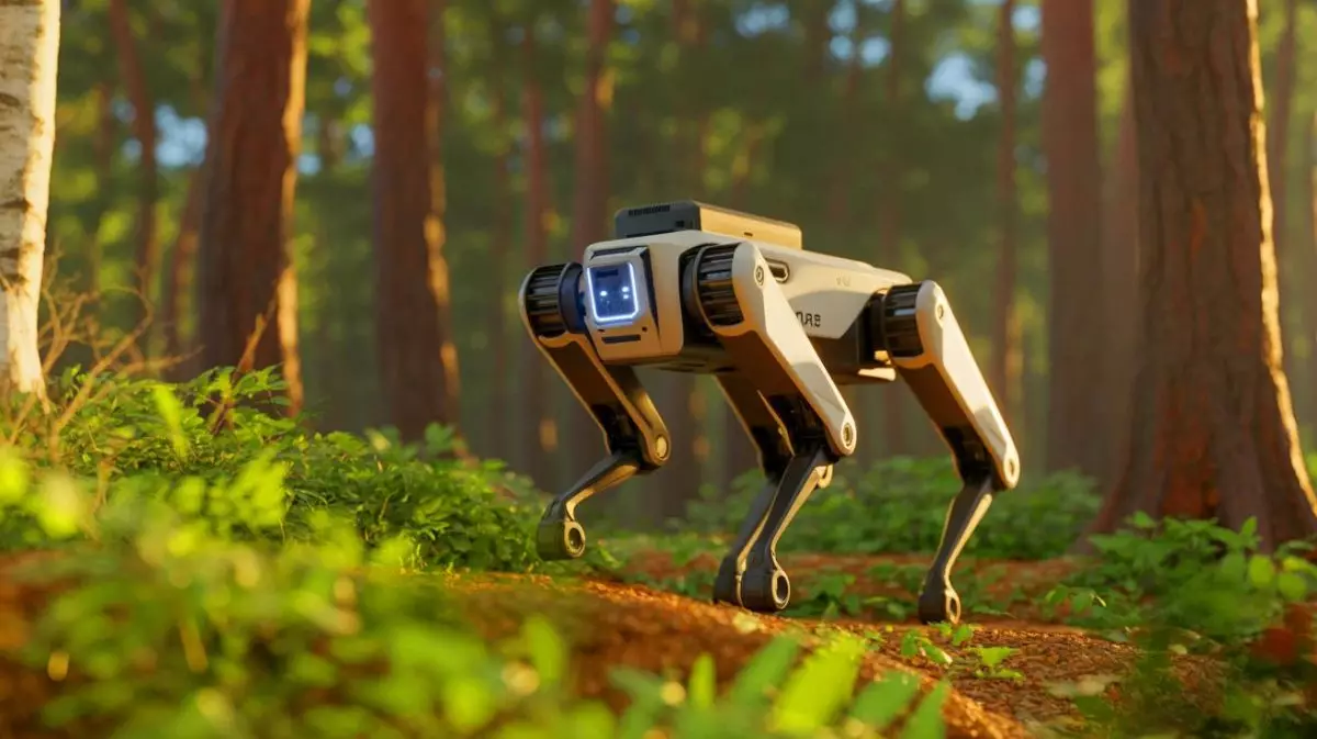 Illustration de la technologie WildFusion permettant aux robots de percevoir le toucher et les vibrations. Image réalisée par IA.