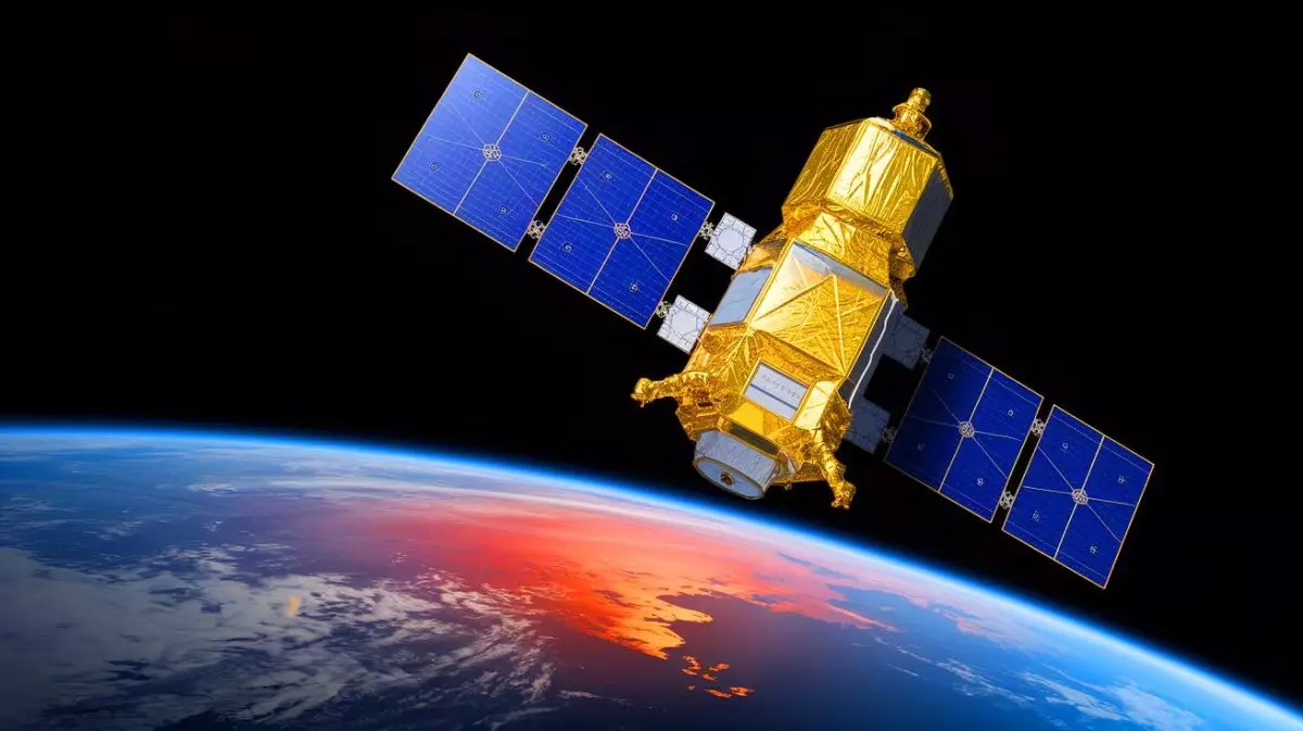 Illustration de la technologie de surveillance avancée d'un satellite espion chinois capable de capturer des détails infimes depuis l'espace (création par IA, illustration non réaliste). Crédit : Ideogram.