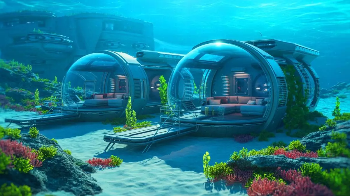 Illustration de l'habitat sous-marin futuriste envisagé par l'entreprise DEEP. Image réalisée par IA.