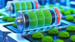 Illustration de la bio-batterie innovante utilisant des micro-organismes électroactifs pour un stockage énergétique durable (création par IA, illustration non réaliste). Crédit : Ideogram.