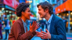 Illustration de l'impact de la communication non verbale sur les relations humaines. Image réalisée par IA.