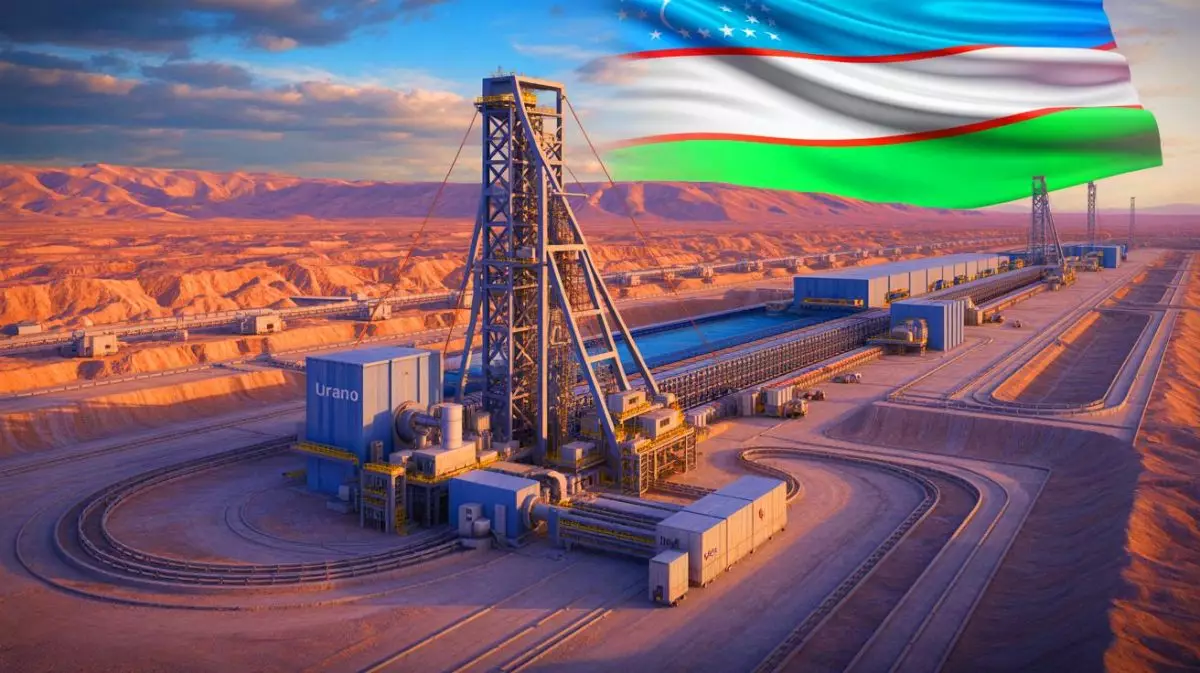 Illustration de la collaboration stratégique entre Orano et Navoiyuran pour l'exploitation d'uranium en Ouzbékistan. Image réalisée par IA.