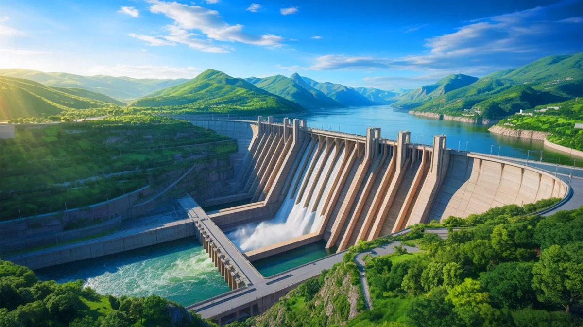 Illustration de l'impact potentiel des infrastructures humaines sur la rotation de la Terre. Image réalisée par IA.