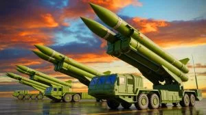 Illustration de la batterie de missiles hypersoniques Dark Eagle des États-Unis. Image réalisée par IA.