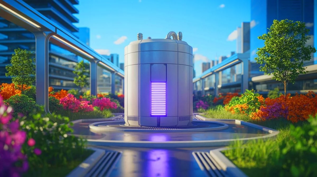 Illustration de l'innovation énergétique avec le réacteur LDR-50 de Steady Energy. Image réalisée par IA.