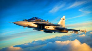 « L’avion décide tout seul d’envoyer des missiles » : le Gripen E suédois réalise des missions de combat grâce à une intelligence artificielle embarquée Illustration de l'avion de combat Gripen E piloté par une intelligence artificielle lors d'une mission. Image réalisée par IA.