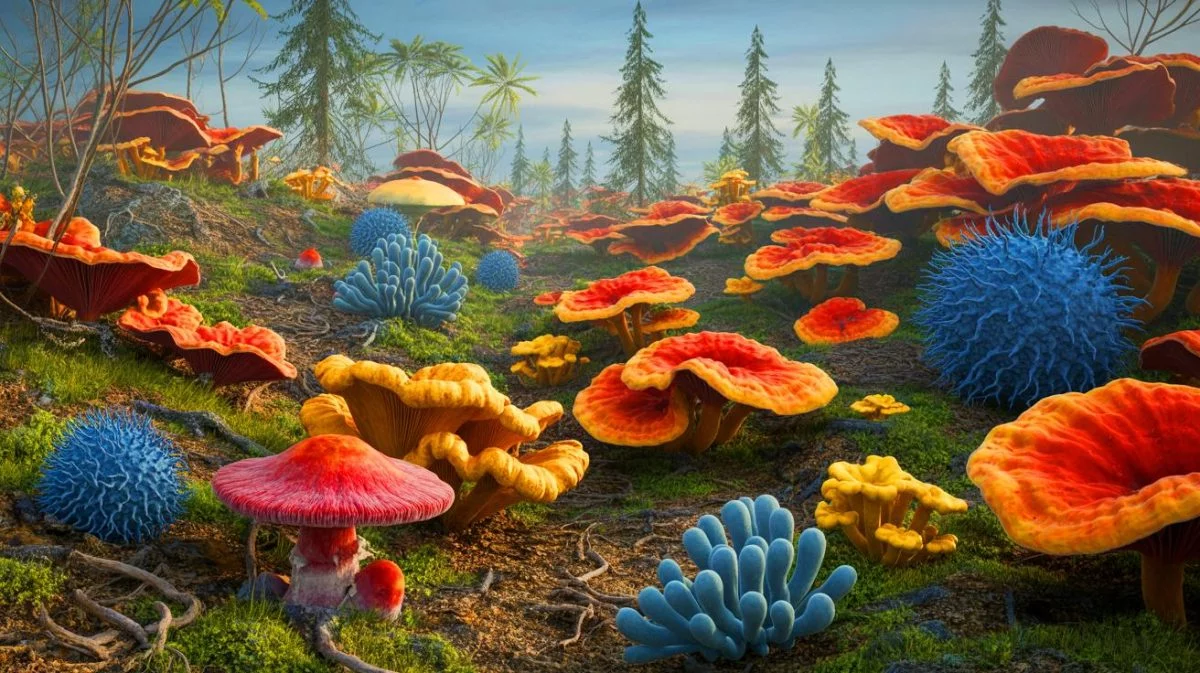 Illustration de la prolifération des champignons pathogènes due au changement climatique. Image réalisée par IA.